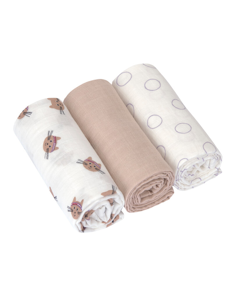 Lassig Lassig Swaddle & Burp Blanket Cat