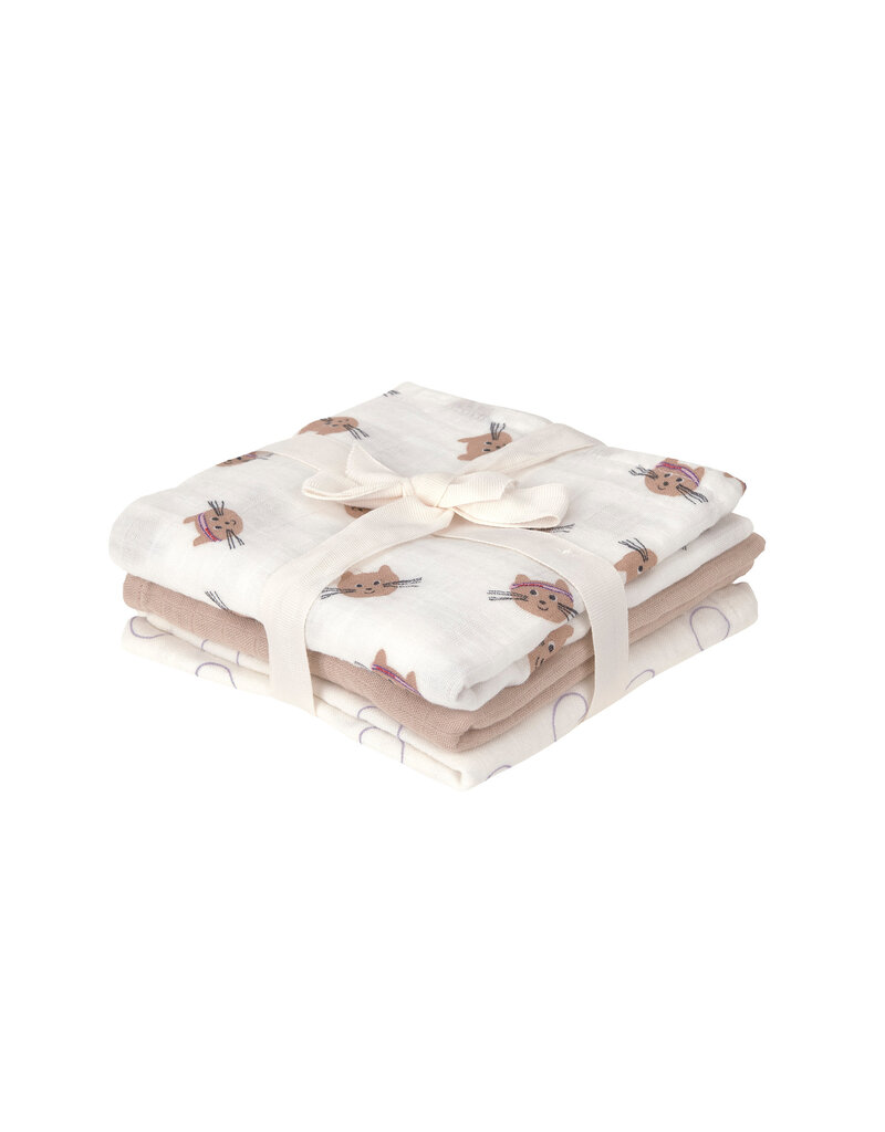 Lassig Lassig Swaddle & Burp Blanket Cat