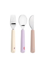 Lassig Lassig Cutlery with Silicone Handle 3 pcs Tiny Team Cat