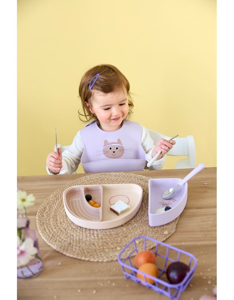 Lassig Lassig Silicone Bib Tiny Team Cat