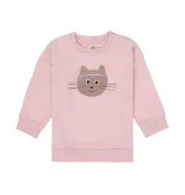 Lassig Lassig kinder sweater GOTS cat cloud pink