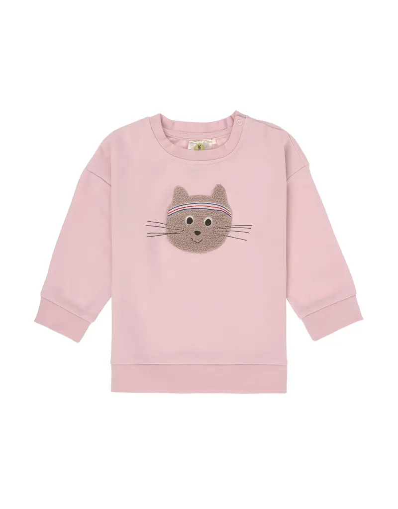 Lassig Lassig kinder sweater GOTS cat cloud pink