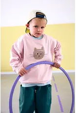 Lassig Lassig kinder sweater GOTS cat cloud pink