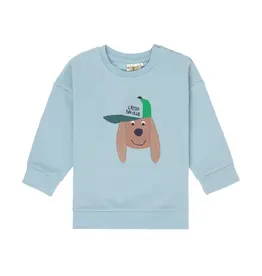 Lassig Lassig kinder sweater GOTS dog pale blue