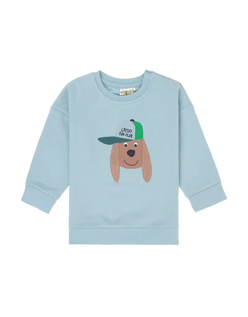 Lassig Lassig kinder sweater GOTS dog pale blue