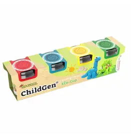 ChildGen Childgen play dough ecocup 4 stuks: BL-GE-RO-GR