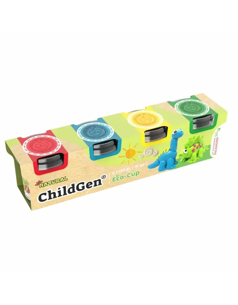 ChildGen Childgen play dough ecocup 4 stuks: BL-GE-RO-GR