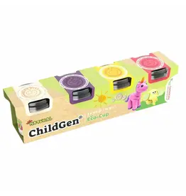 ChildGen Childgen play dough ecocup 4 stuks: WI-PA-GE-RO