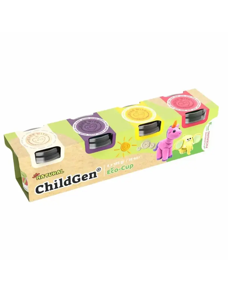 ChildGen Childgen play dough ecocup 4 stuks: WI-PA-GE-RO