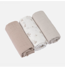 Lassig Lassig Swaddle & Burp Blanket L Miracle of Nature Leaves 3stuks
