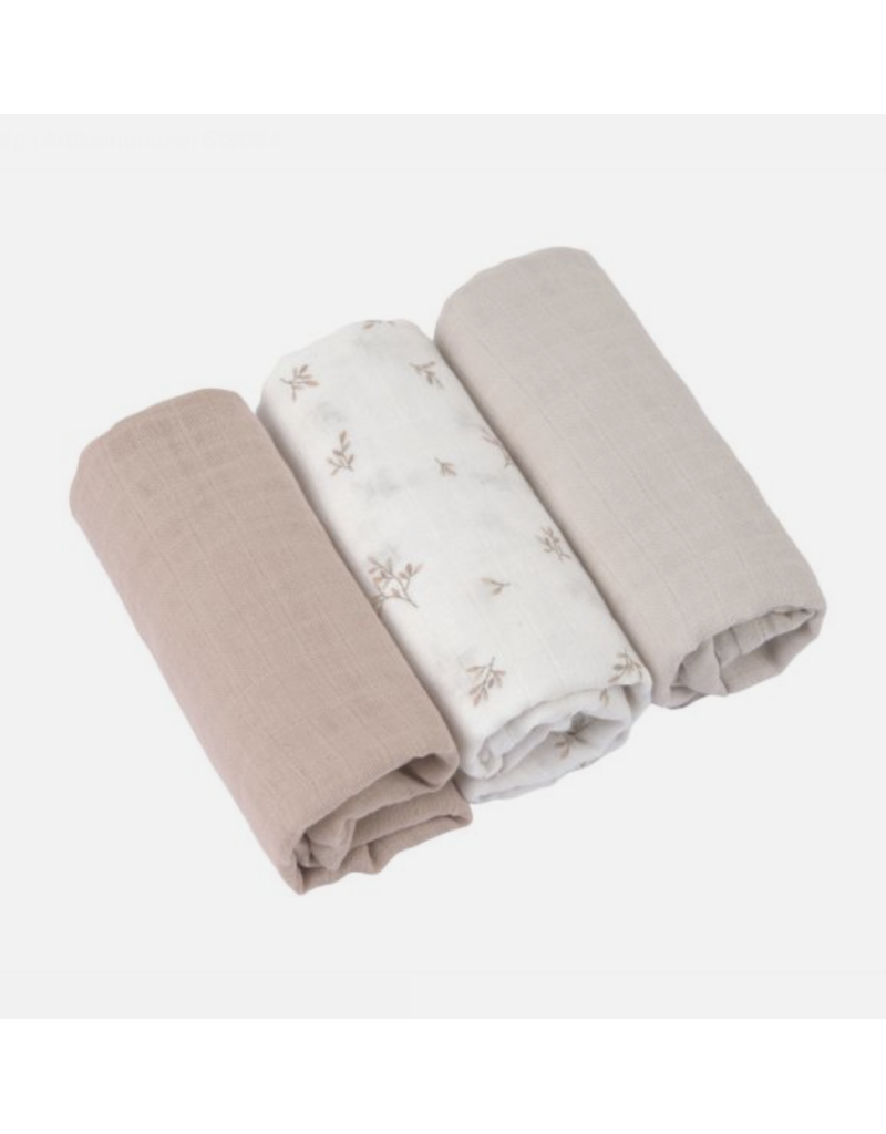 Lassig Lassig Swaddle & Burp Blanket L Miracle of Nature Leaves 3stuks