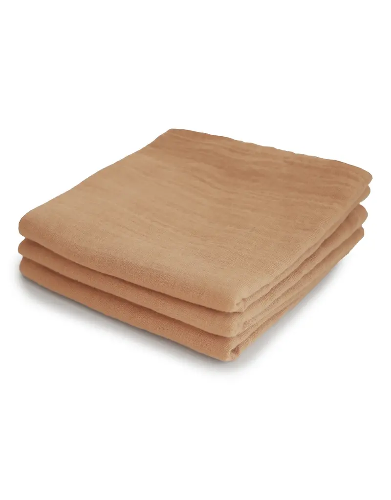 Mushie Mushie Muslin Cloth 3 pack Fall Yellow