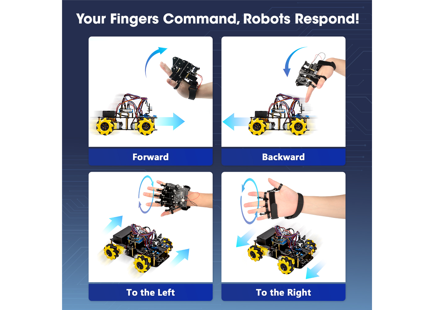 Acebott ACEBOTT Bewegungssteuerungshandschuh QD023 – Robotersteuerung mit Handgesten