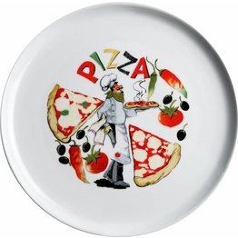 Pizzateller weiß mit Dekor "Pizza" Ø 30 cm
