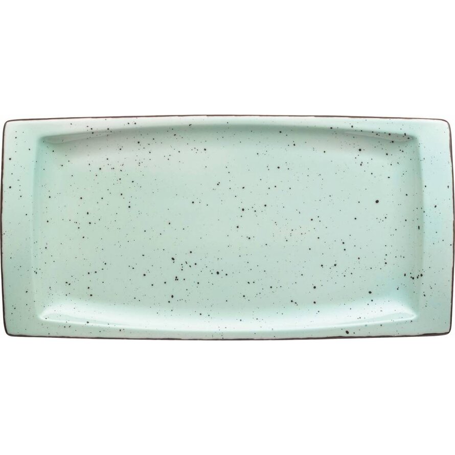 Porzellanserie "Granja" mint Platte flach eckig, 18 x 36 cm