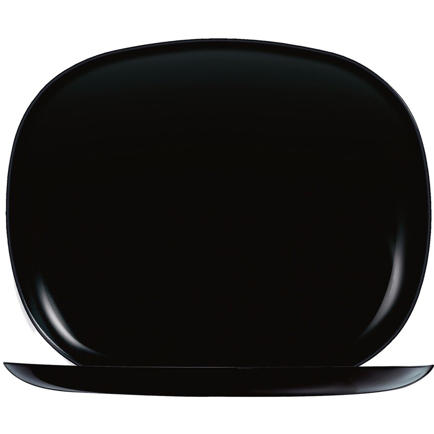 Hartglasgeschirr "Evolution" schwarz Platte flach rechteckig 28x23 cm