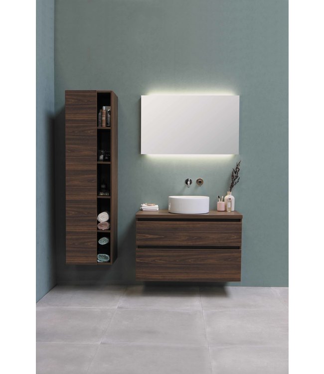 Proline badmeubel 2 A-symmetrische lades 100 cm. met afdektablet