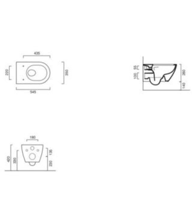 Catalano Sfera Eco New Flush 55 wandcloset, glanzend wit