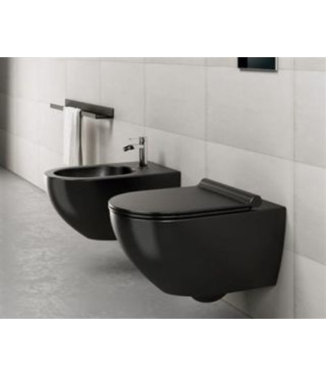 Catalano Sfera 54x35 newflush wand toilet, kleur mat zwart