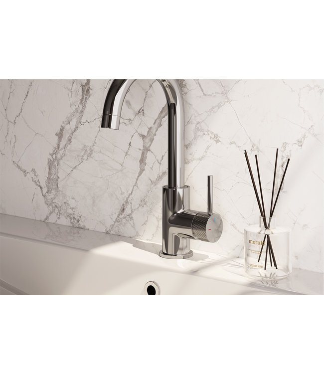 Brauer Carving hoge opbouw mengkraan met ronde uitloop Model A