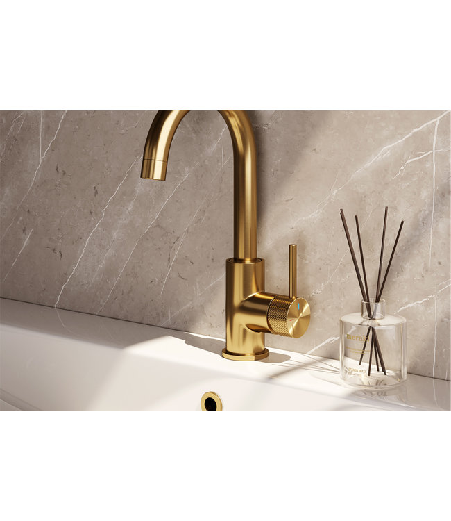 Brauer Carving hoge opbouw mengkraan met ronde uitloop Model A