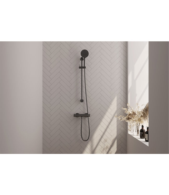 Brauer Carving thermostatische opbouw doucheset met 3 standen douchekop