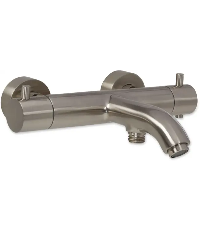 Blue Label Brondby badthermostaat, geborsteld nikkel