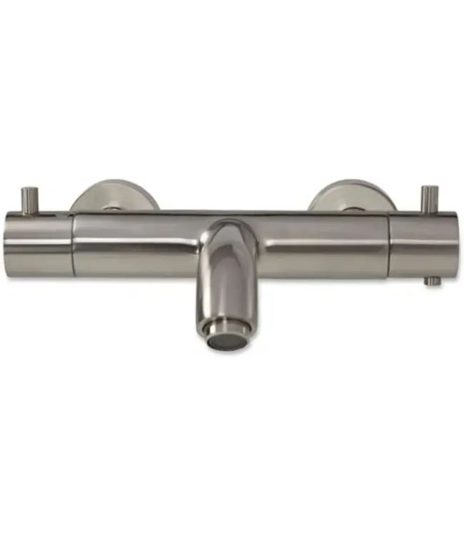 Blue Label Brondby badthermostaat, geborsteld nikkel