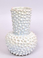 Pearl white colored pimple vase L