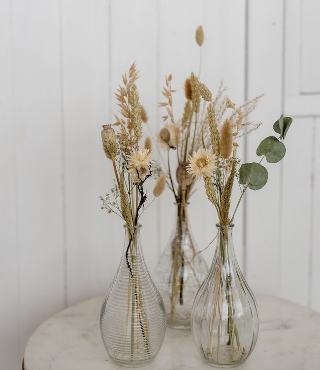 Ensemble Loua Naturel | 3 vases de fleurs séchées naturelles