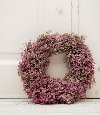 Wreath dried Limonium pink Ø 30 cm