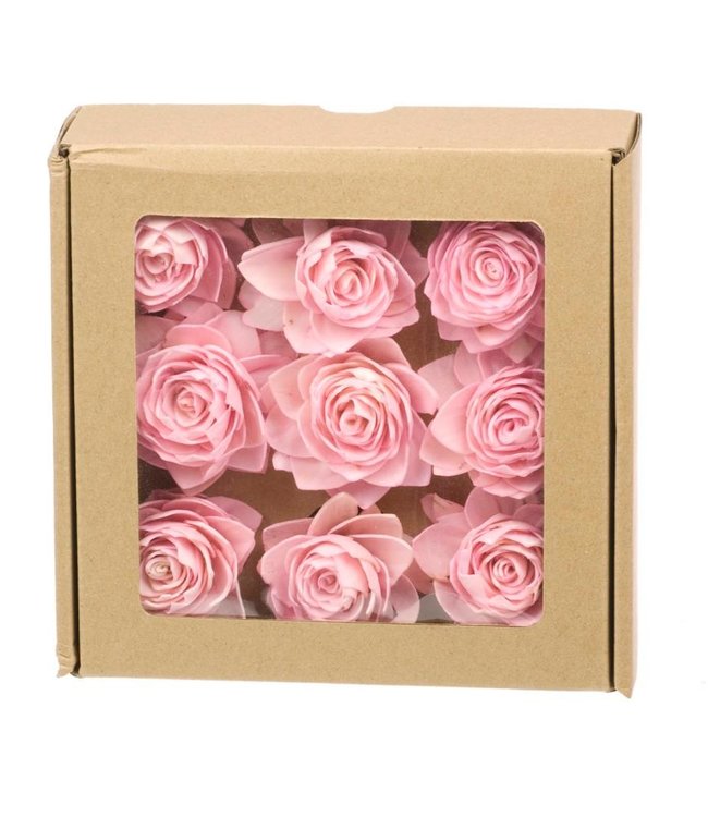 Sola rose 'Lotus' rosa misty flores secas | Longitud ± 6 cm | Disponible  por caja de 9 piezas - Bries aan Zee | Flores secas | Ramos secos |  Decoración