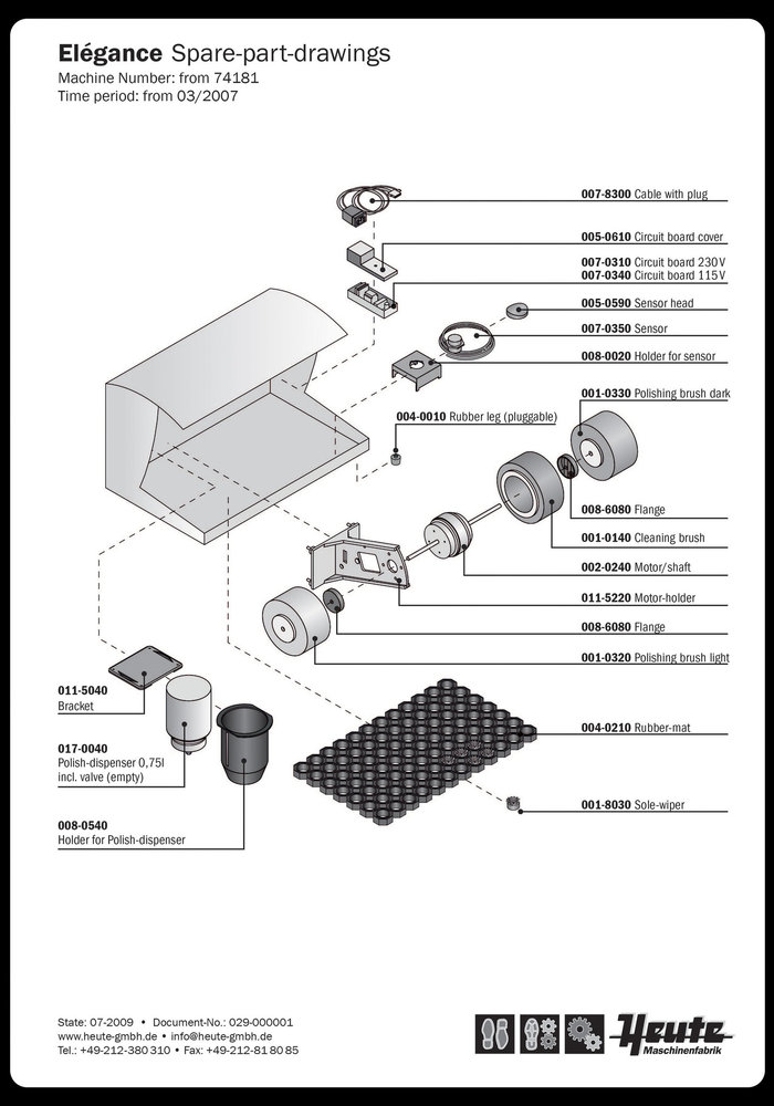 Motor voor schoenpoetsmachine Polifix 2, Polifix 3, Quadro en Ellipse