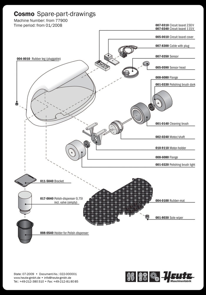 Motor voor schoenpoetsmachine Polifix 1 en Politec