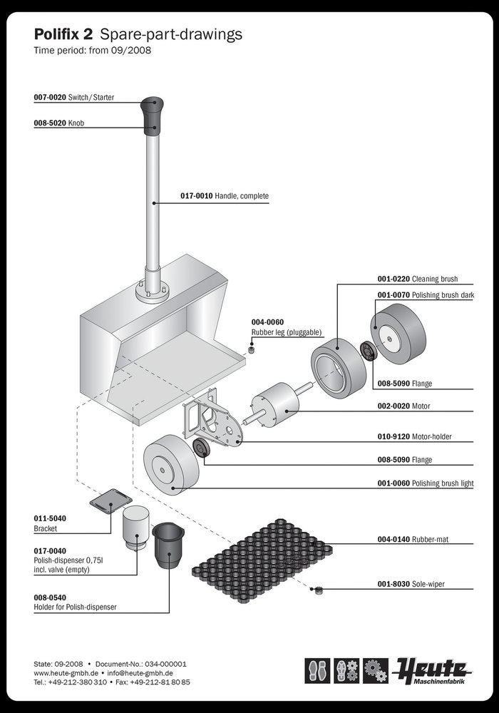 Rubberen mat voor schoenpoetsmachine Polifix en Politec