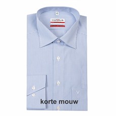 MarVelis MarVelis strijkvrij overhemd Modern Fit blauw-wit gestreept, New Kent, Korte mouw