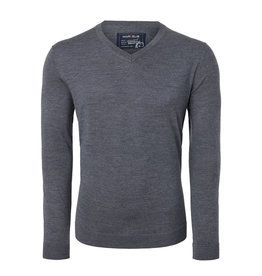 MarVelis MarVelis Merino Wol Trui V-hals, antraciet
