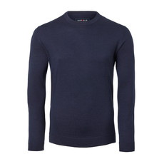 MarVelis MarVelis Merino Wol Trui O-hals, donkerblauw