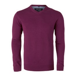 MarVelis MarVelis trui katoen, aubergine V-hals