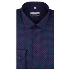 MarVelis MarVelis strijkvrij overhemd donkerblauw met stipje, Comfort Fit