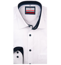MarVelis MarVelis strijkvrij overhemd  wit Modern Fit, New Kent kraag