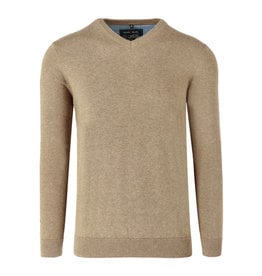 MarVelis MarVelis trui katoen beige V-hals