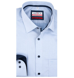 MarVelis MarVelis strijkvrij overhemd  blauw-wit blokje Modern Fit, New Kent kraag