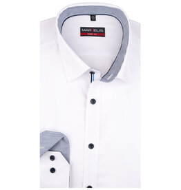 MarVelis MarVelis overhemd wit met contrast Body Fit, New York Kent kraag