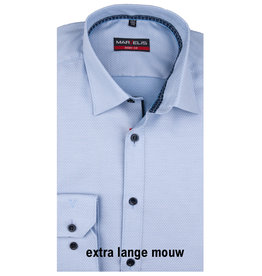 MarVelis MarVelis overhemd extra lange mouw lichtblauw met print contrast Body Fit, New York Kent kraag