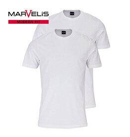 MarVelis 2 stuks MarVelis T-shirts wit met ronde hals,