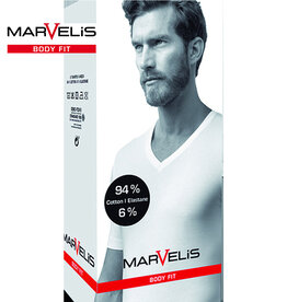 MarVelis Double Pack Marvelis Body Fit T-shirt wit, V-hals