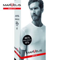 MarVelis Double Pack Marvelis Body Fit T-shirt wit, ronde hals