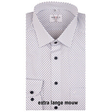 MarVelis MarVelis strijkvrij overhemd extra lange mouw  met print Modern Fit, New Kent kraag