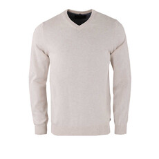 MarVelis MarVelis trui katoen  creme wit V-hals
